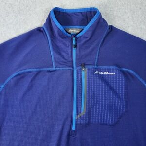 Eddie Bauer First Ascent Top‎ Mens Large Blue Longsleeve Free Heat Thumb Holes